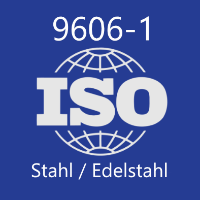 Logo für Schweißerprüfung nach ISO 9606-1 für Stahl und Stahllegierungen