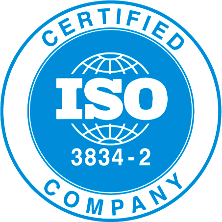 Logo für die Zertifizierung nach EN ISO 3834-2 - Metallbau – Umfassende Qualitätsanforderungen